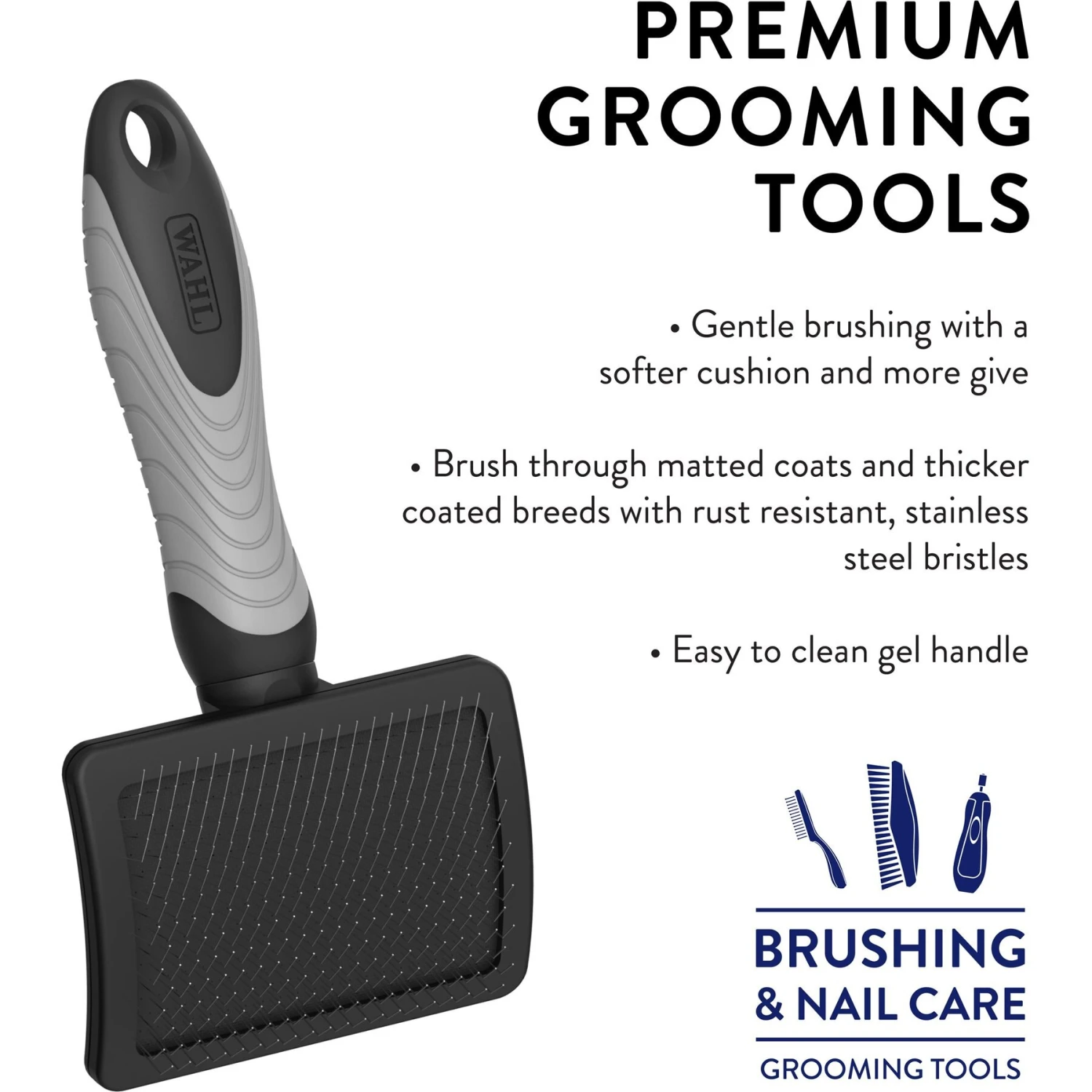Wahl Medium Slicker Head Dog Brush, Black & Gray - Image 4