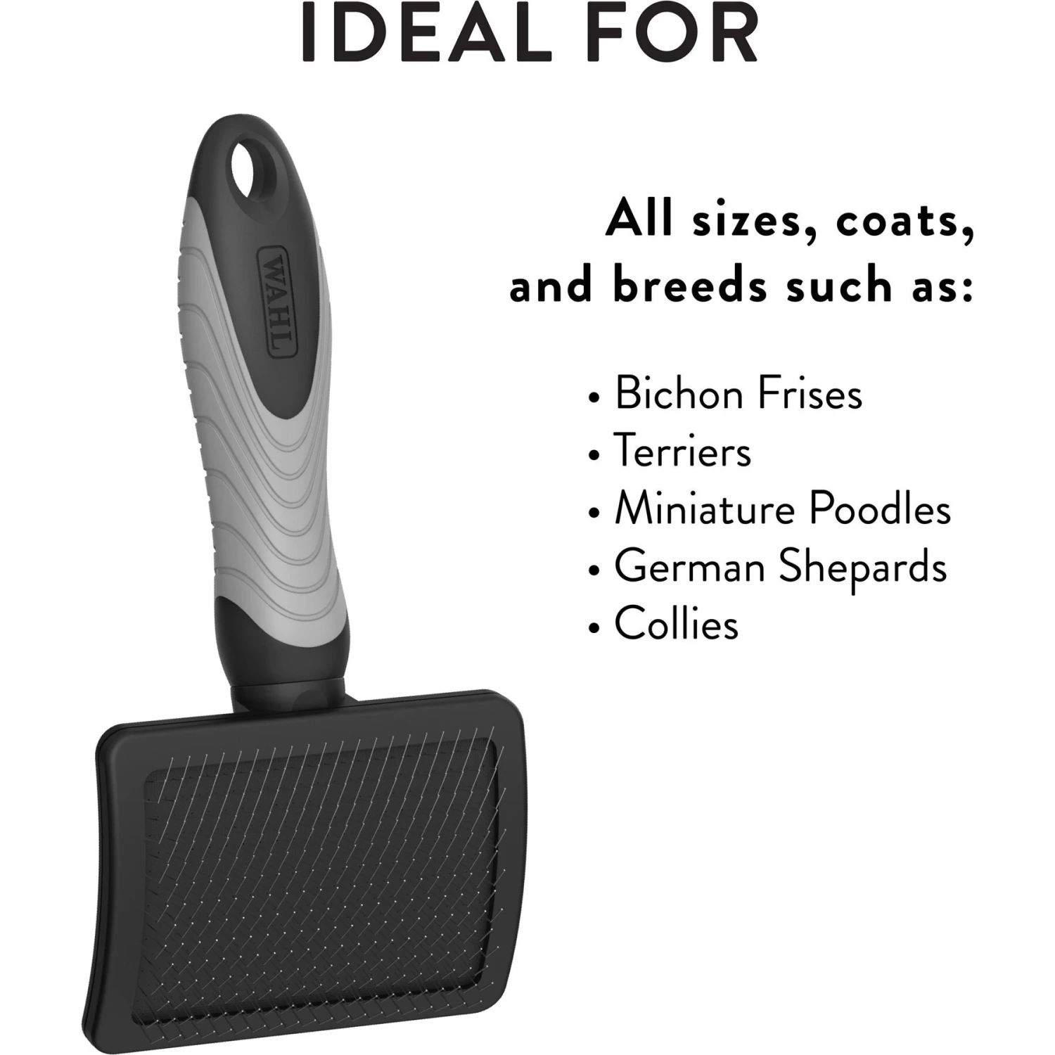 Wahl Medium Slicker Head Dog Brush, Black & Gray - Image 5