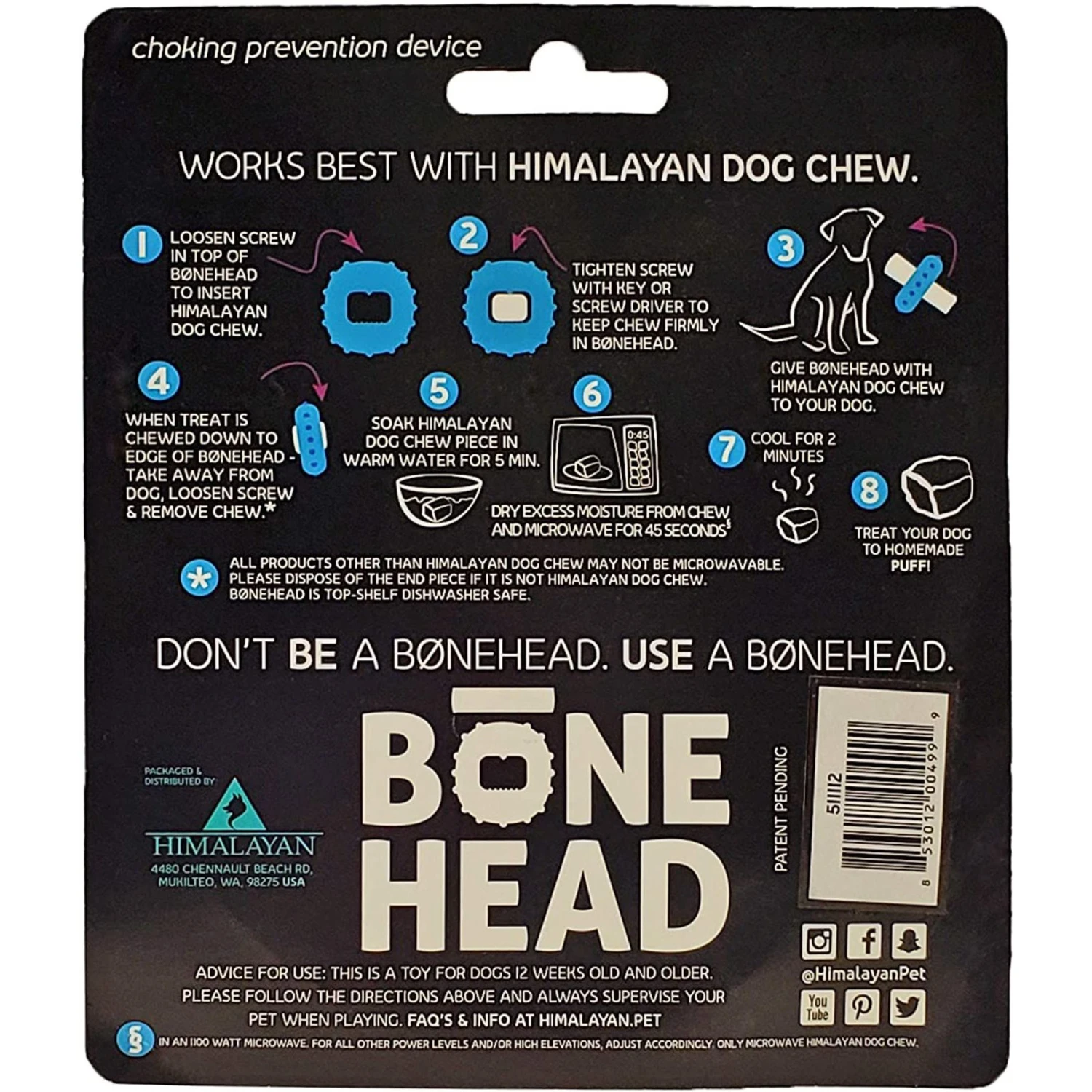 Himalayan Pet Supply Bonehead Chew Guardian Chew Smarter & Longer Dog Toy - Image 2