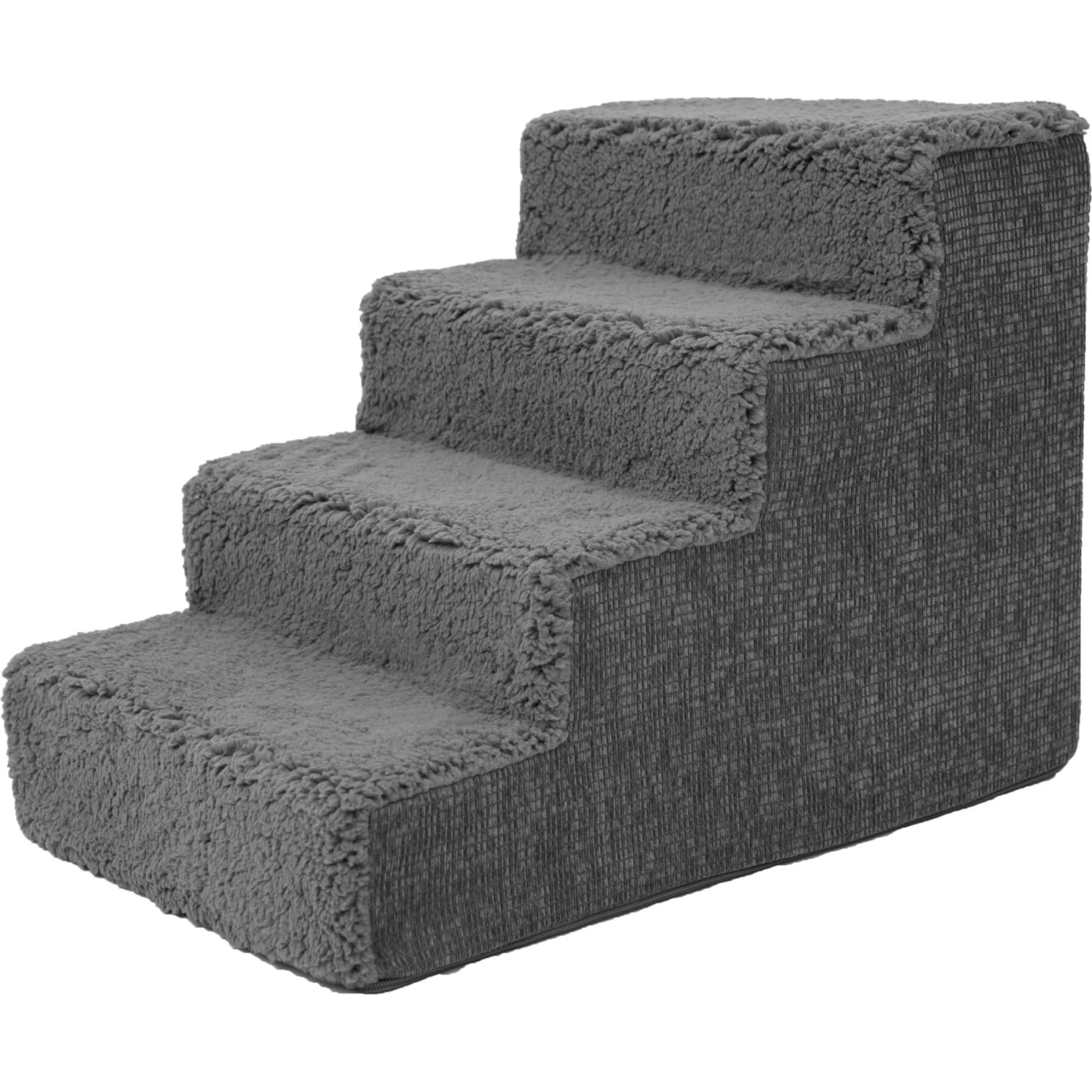 Precious Tails High Density Foam Sherpa Top 4 Steps Dog & Cat Stair
