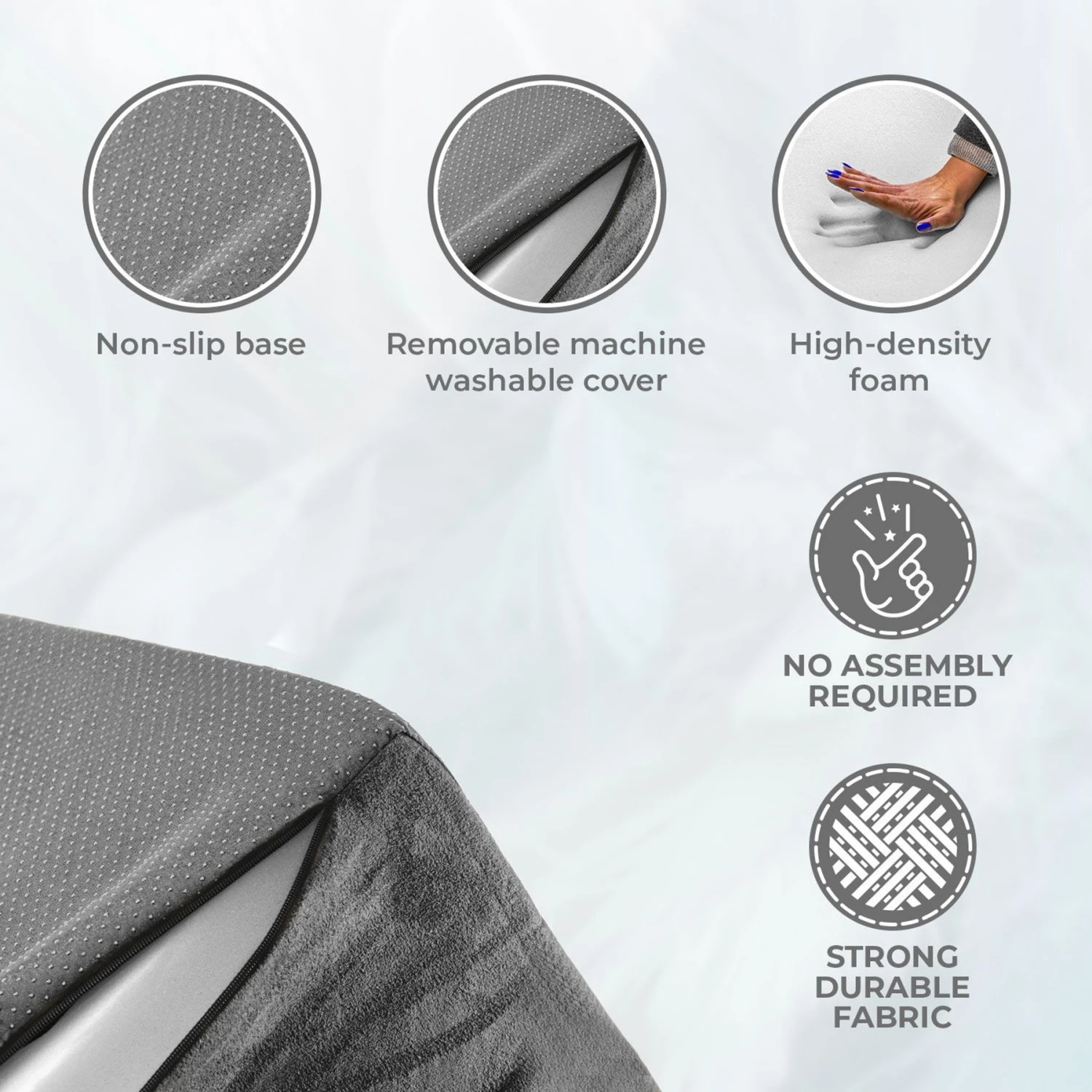 Precious Tails High Density Foam Sherpa Top 4 Steps Dog & Cat Stair - Image 5