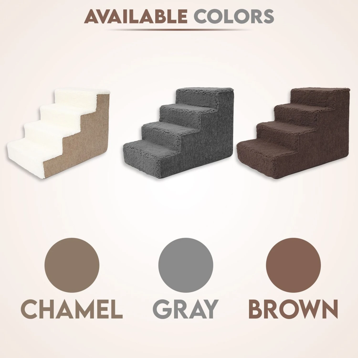 Precious Tails High Density Foam Sherpa Top 4 Steps Dog & Cat Stair - Image 7