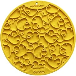 SodaPup Duckies Dog Lick Mat, Yellow, Large