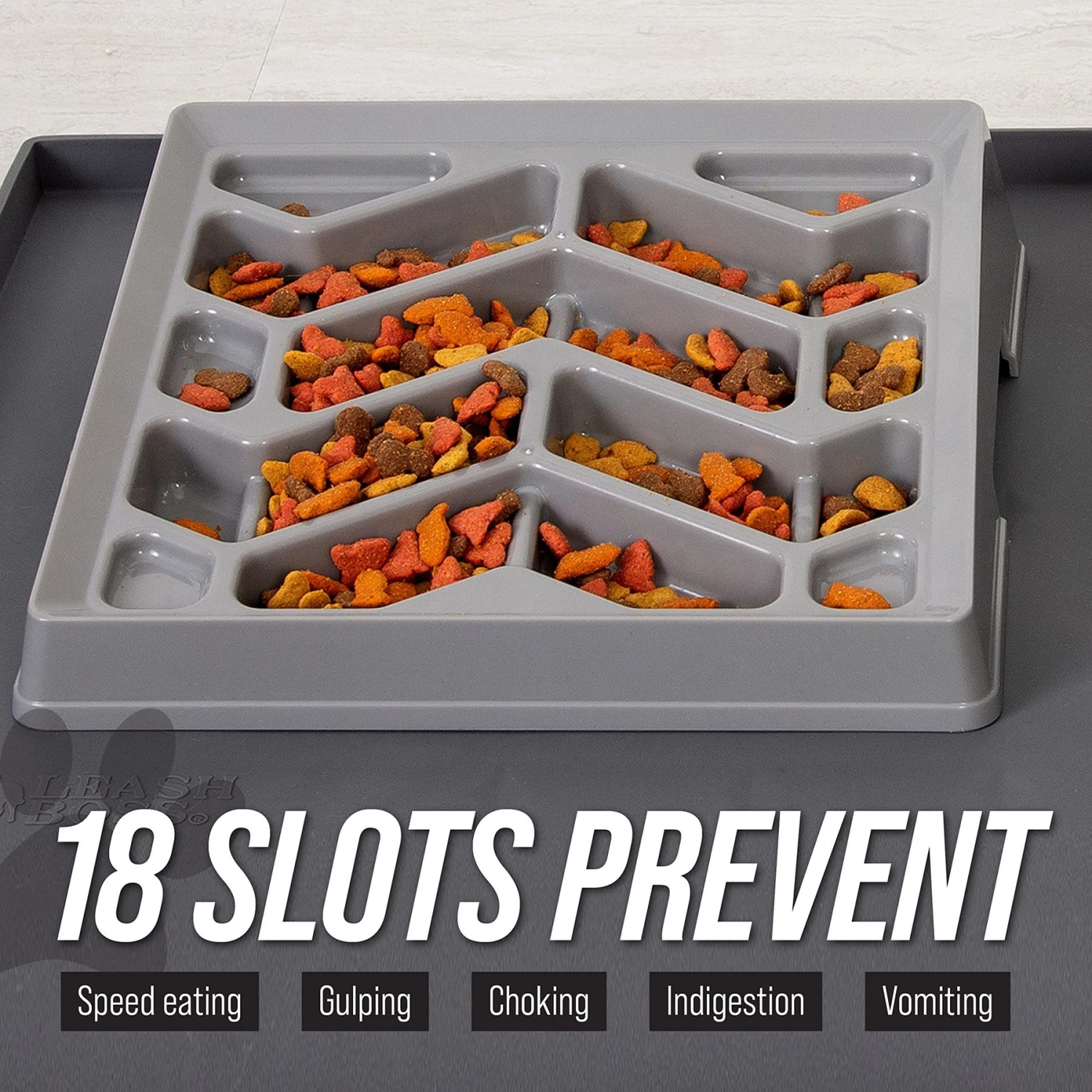 Leashboss Flat Face Slow Feeder Dog Bowl, Small/Medium - Image 3