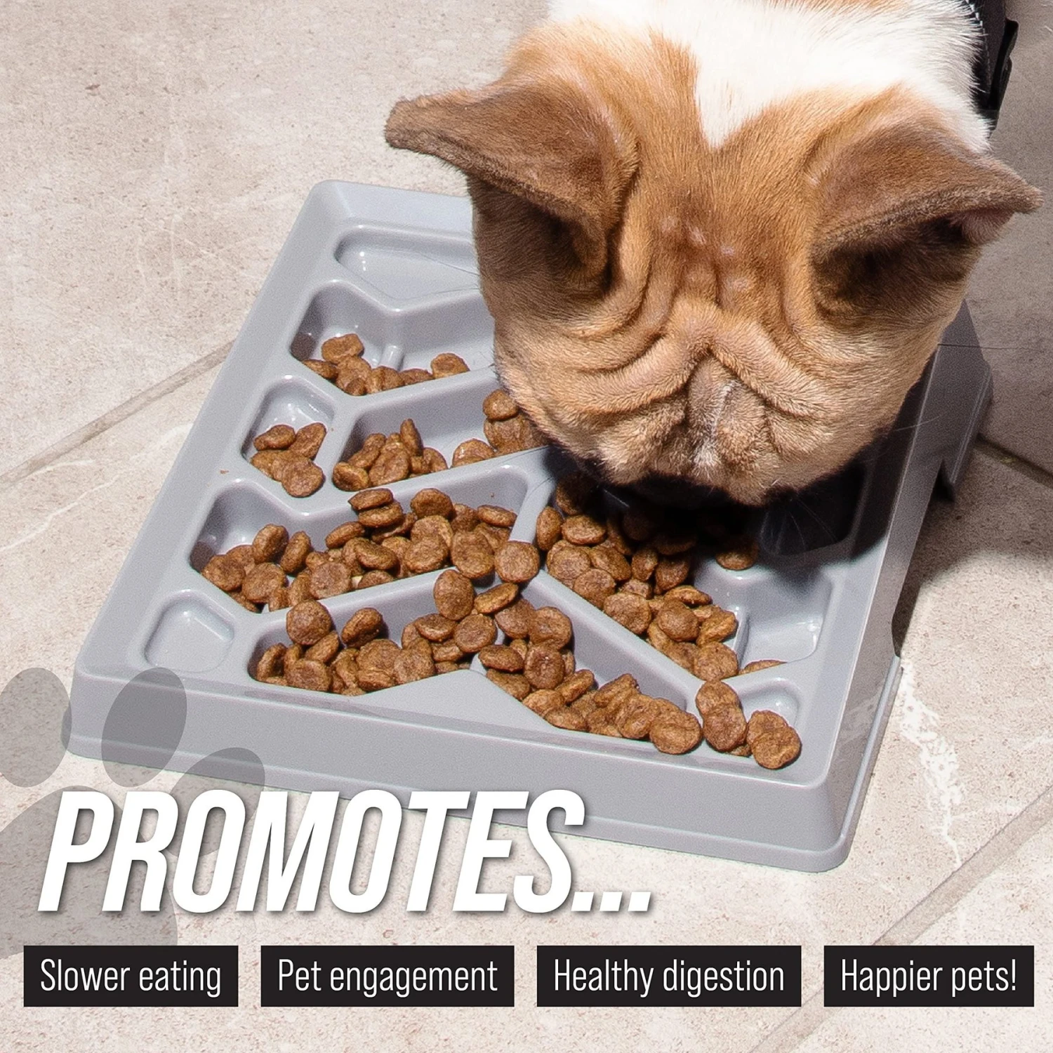 Leashboss Flat Face Slow Feeder Dog Bowl, Small/Medium - Image 4