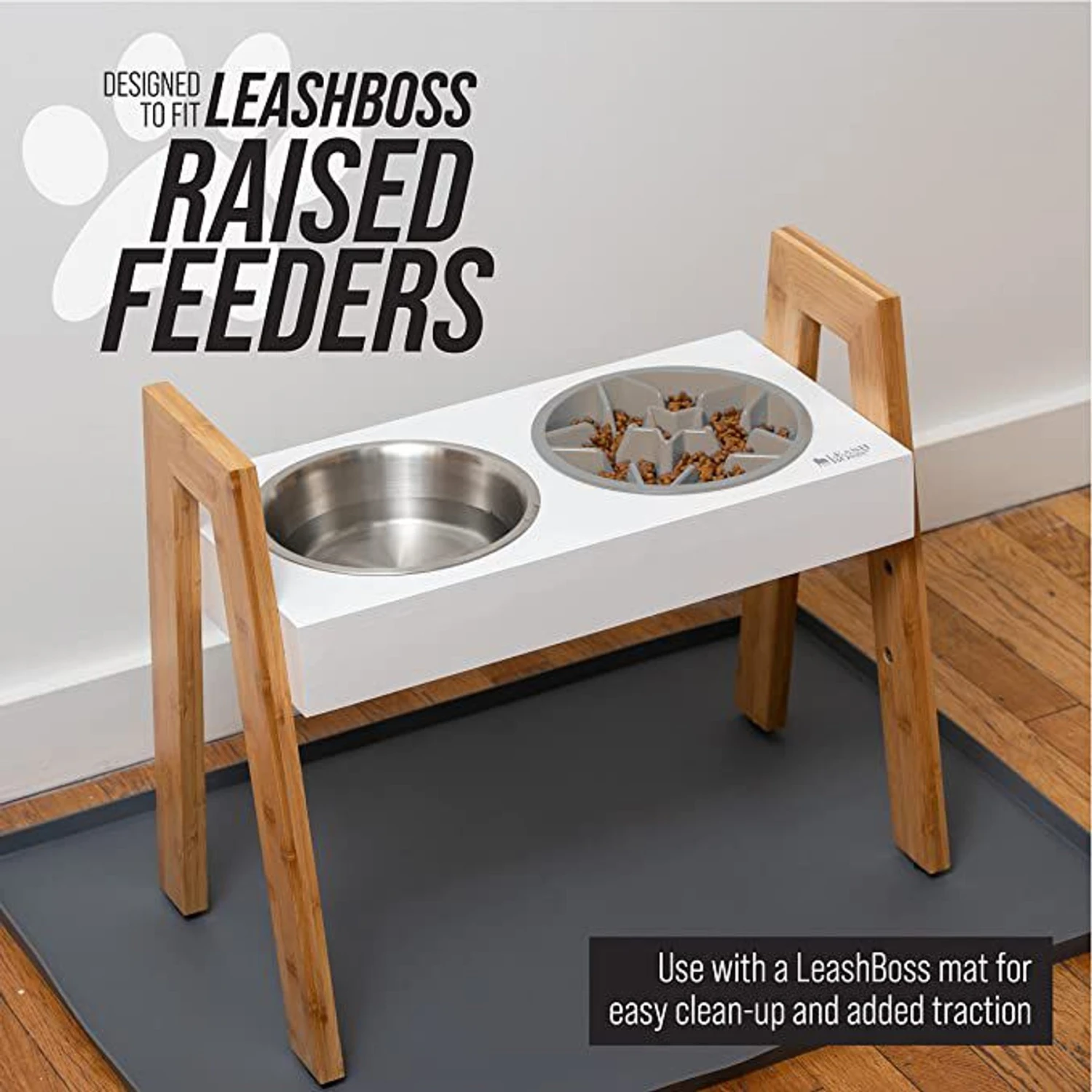 Leashboss Raised Pet Feeders Slow Feed Dog Bowl - Image 5