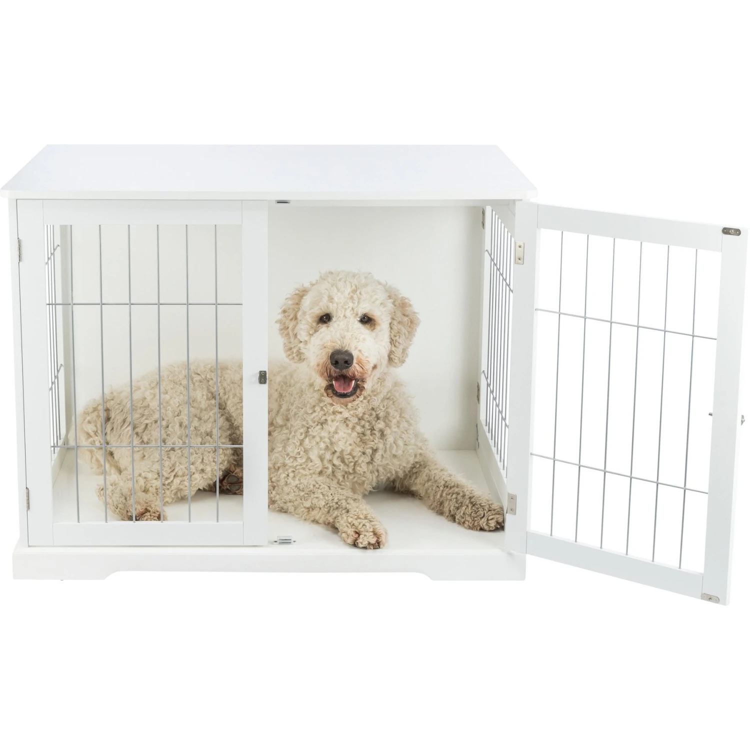 TRIXIE Wood & Wire Furniture Side Table Pet Crate, Large - Image 3