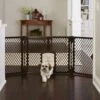MyPet Extra Wide Cat & Dog Gate With Pet Door, Brown