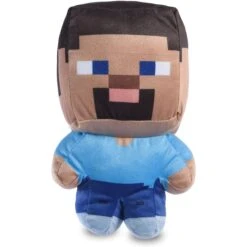 Fetch For Pets Minecraft Steve Figure Plush Squeaky Dog Toy, Large