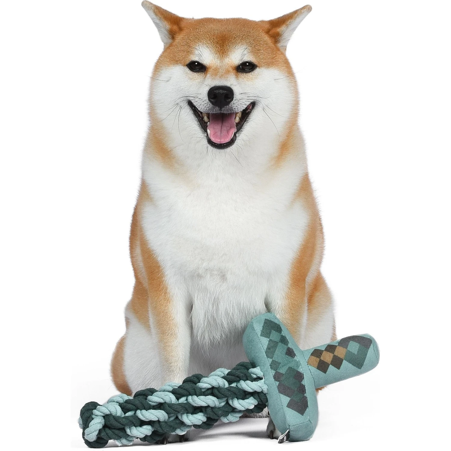 Fetch For Pets Minecraft Diamond Sword Rope Squeaky Dog Toy - Image 4