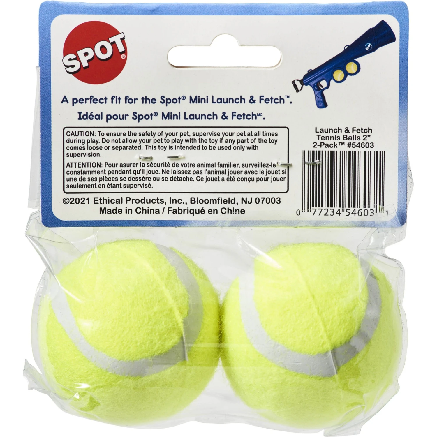 Ethical Pet Tennis Ball Dog Toy, Yellow, 2 Count - Image 2