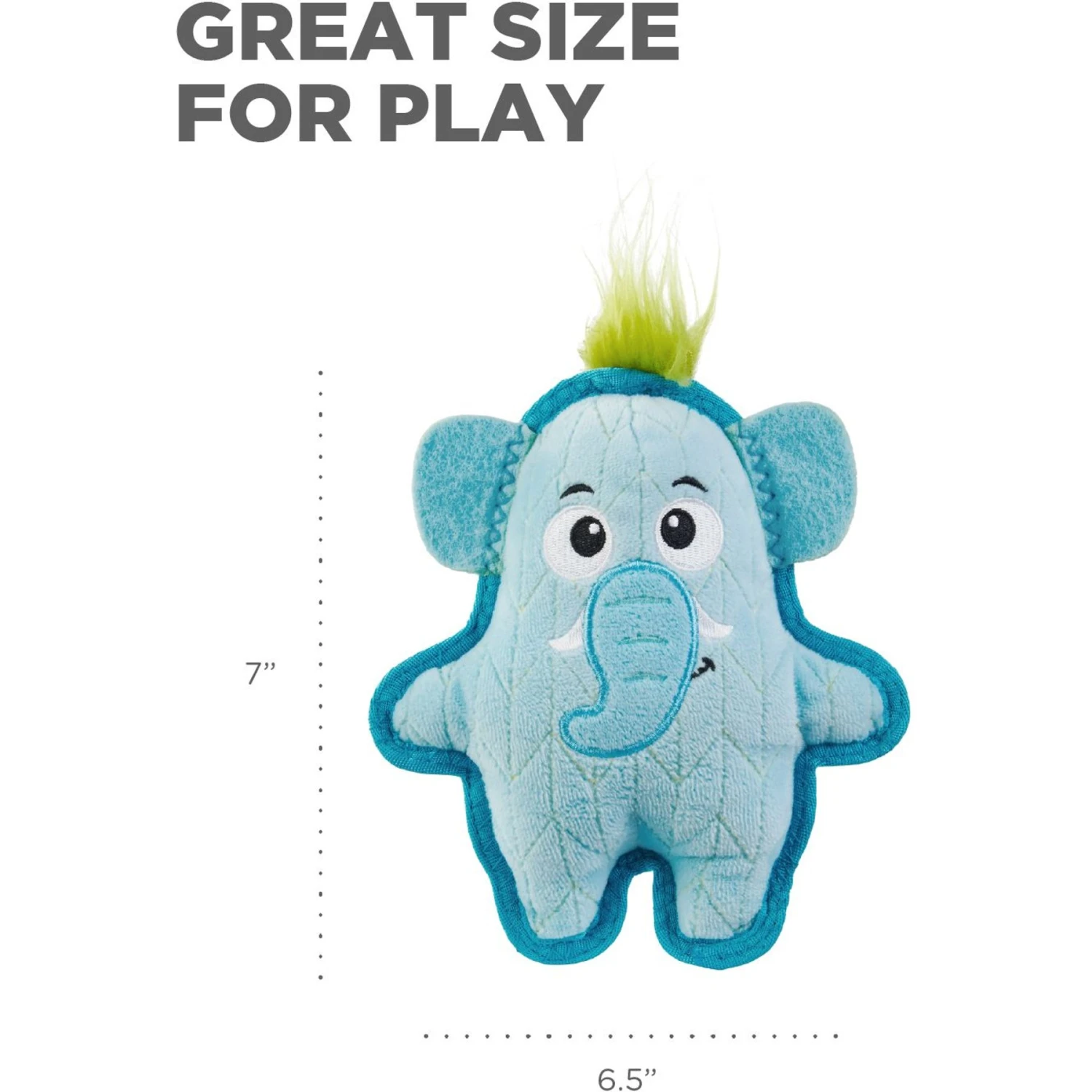 Outward Hound Xtreme Seamz Elephant Durable Squeaky Dog Toy, Blue, Medium - Image 5