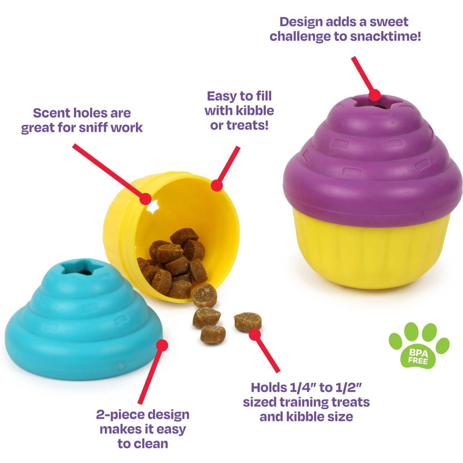 Brightkins Small Cupcake Treat Dispenser Dog Toy - Image 3