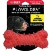 Playology Puppy Teething Bone Beef Dog Toy, Red, Large