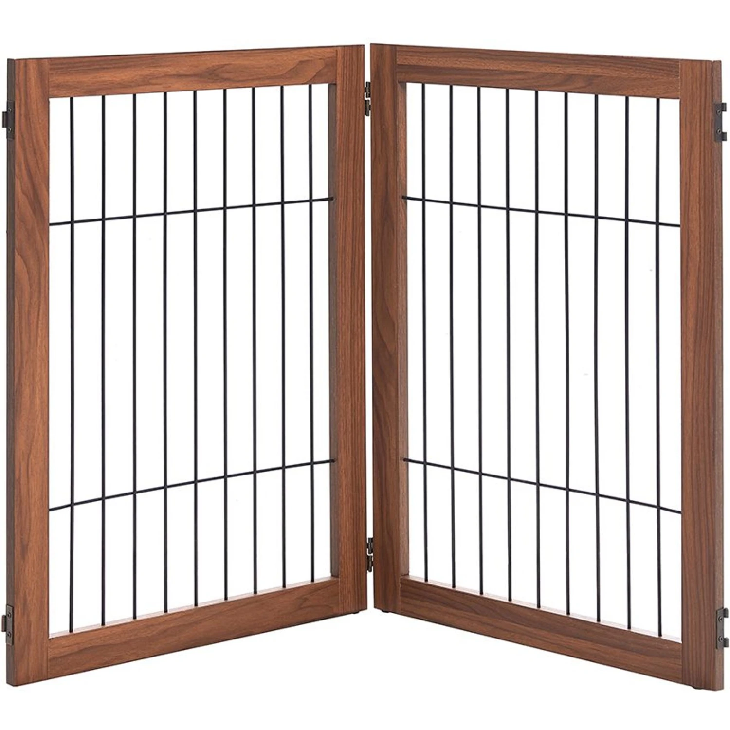 Unipaws Pet Gate Playpen 2-Panel Extension Kit, Walnut, Medium - Image 2
