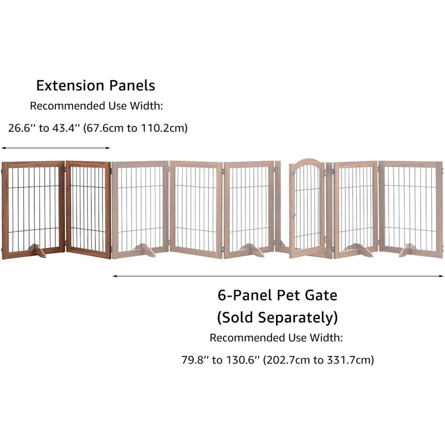 Unipaws Pet Gate Playpen 2-Panel Extension Kit, Walnut, Medium - Image 5