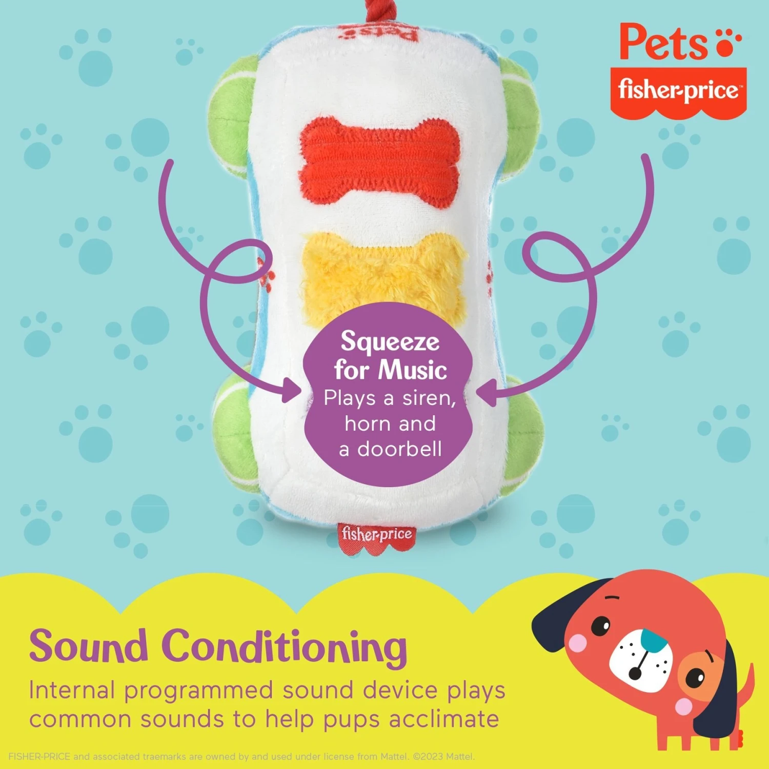 FISHER PRICE Sound-Bites Plush Dog Toy, Multicolor - Image 7