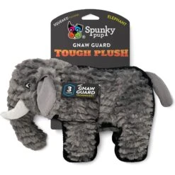 Spunky Pup Tough Plush Dog Toy, Gray, Elephant