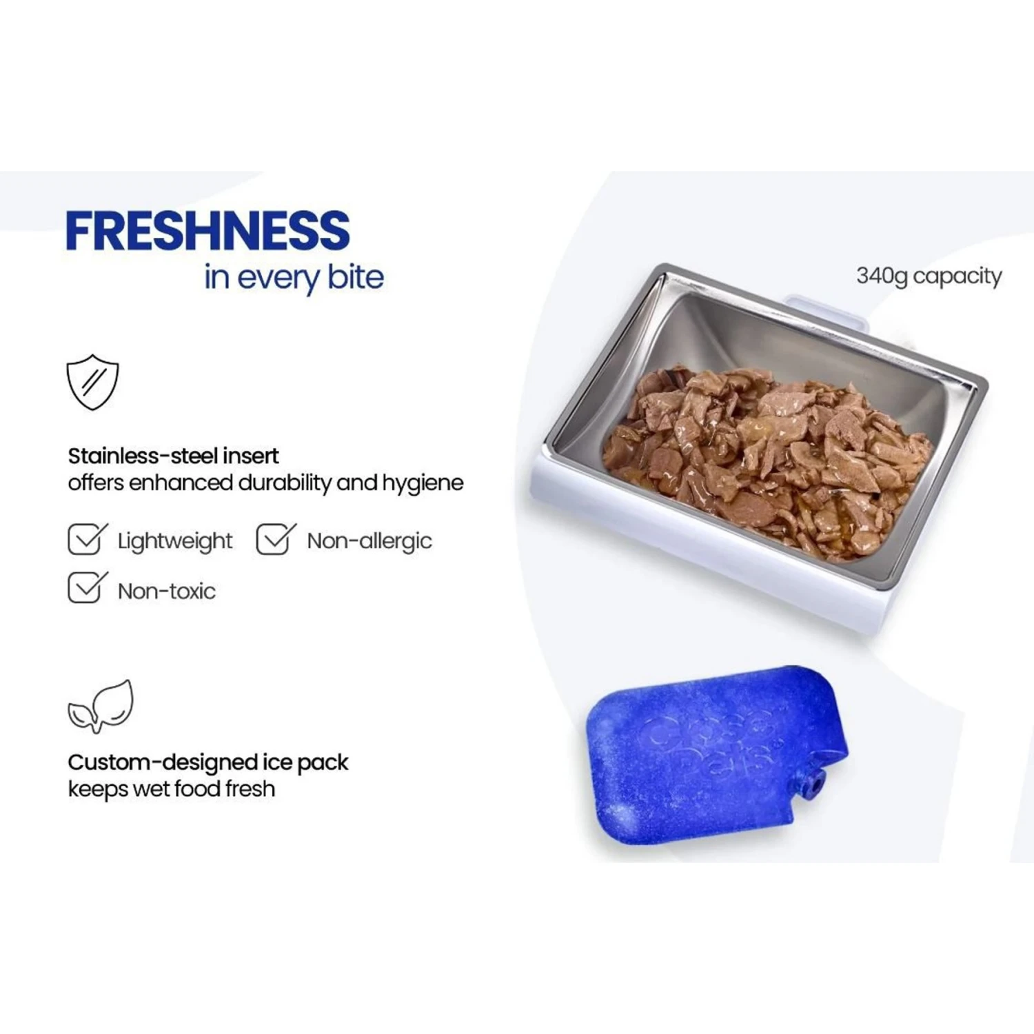 Closer Pets MiBowl + Smart Microchip Automatic Small Dog & Cat Feeder, White, 12-oz - Image 5