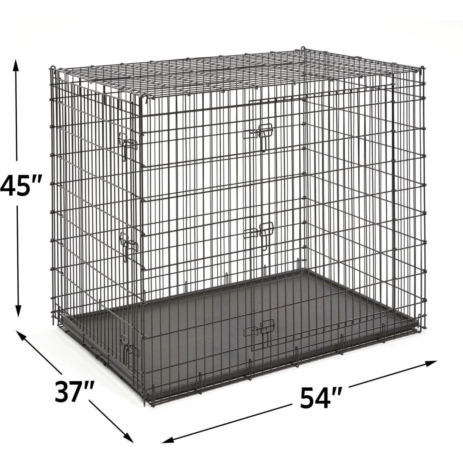MidWest Solutions Series XX-Large Heavy Duty Double Door Wire Dog Crate, 54 Inch & MidWest Quiet Time Fleece Dog Crate Mat - Image 3
