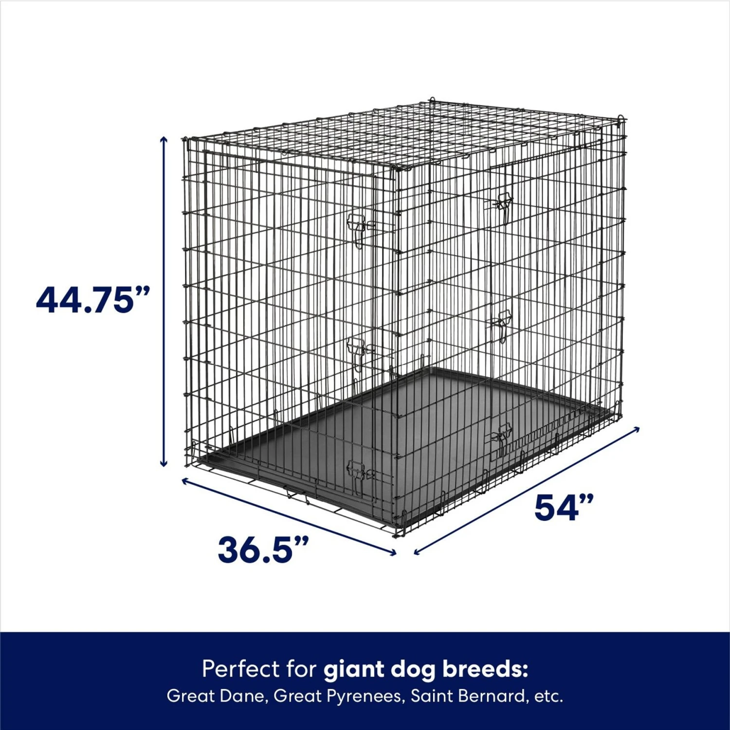 Frisco XX-Large Heavy Duty Double Door Wire Dog Crate, 54 Inch - Image 2